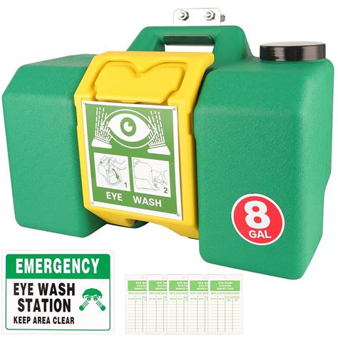 Portable Eyewash Station OSHA-Approved Emergency - Yzzwer 8 Gallon Wall ...