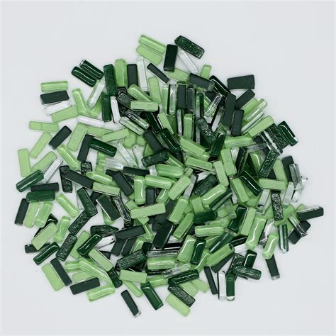Sweven Art Mosaic Tiles, 5x20mm Thin Pipes, 5mm Thick, Green Shade ...