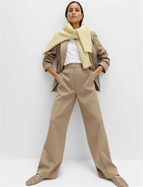 Buy Relaxed Straight Leg Trousers at Marks & Spencer