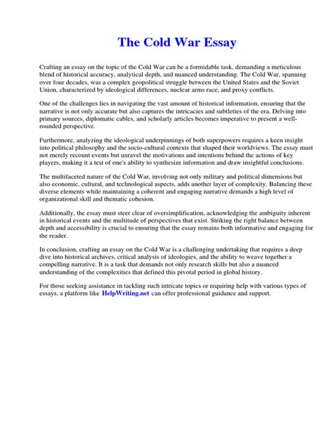 The Cold War Essay | PDF | Essays | Narrative