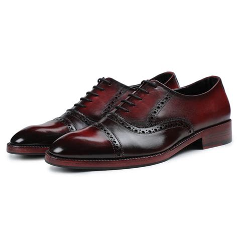 Lethato Classic Captoe Oxford - Wine Red