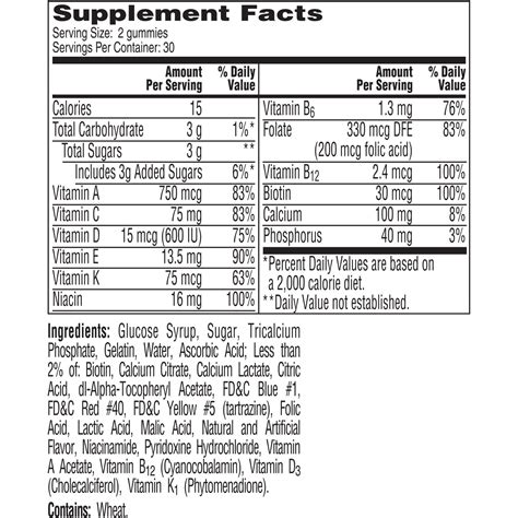 One A Day Teen Men's VitaCraves Multivitamin 60 Gummies