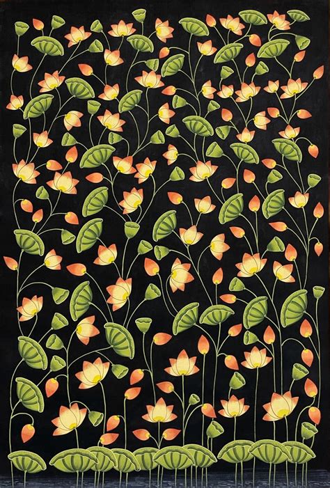 Buy Pichwai Painting Set of 3 Wall Decor Kamal Talai Lotus Pond Online ...