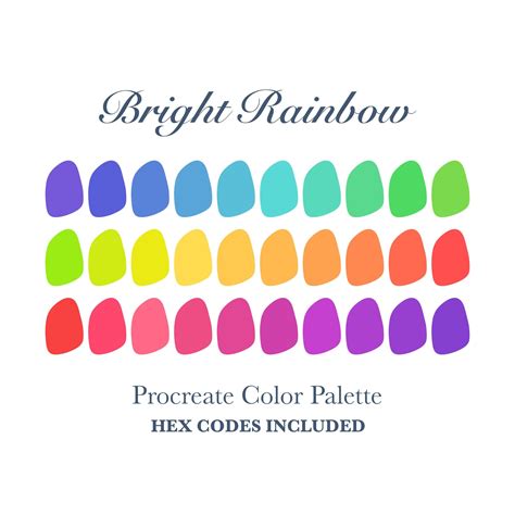 Bright Rainbow Procreate Color Palette