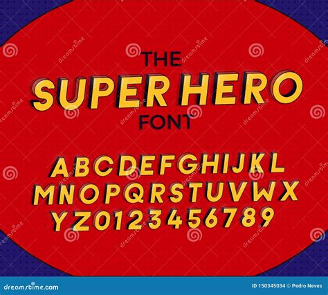 The Super Hero Font. Vector Illustration 3d Design Stock Vector ...