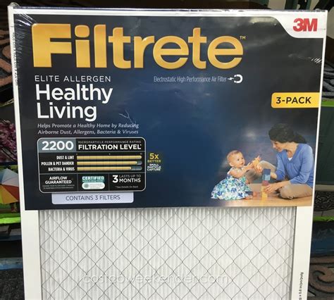 3M Filtrete Elite Allergen Healthy Living 2200 Air Filter (20x25 ...