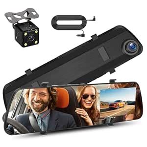 Mirror Dash Cam Front and Rear Dash Car Camera 4 inch 1080P IPS Screen ...