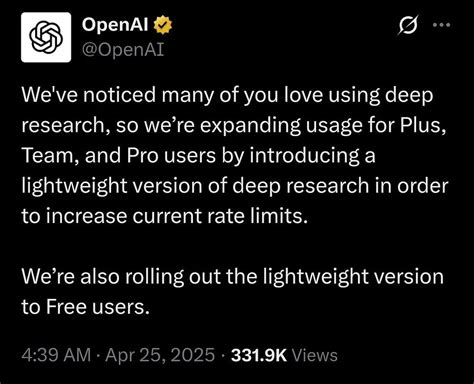 OpenAI 推出 Deep Research 轻量版，免费用户也能薅羊毛! - AI资讯 - 冷月清谈