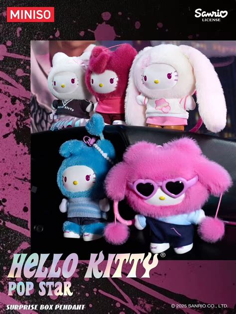 Miniso Hello Kitty Pop Star Series Plush Blind Box Figure Gift Toy New | eBay
