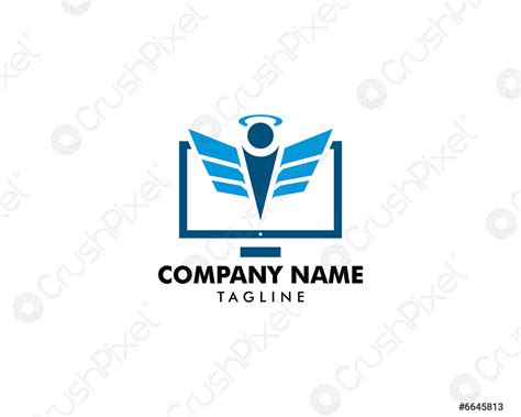 Computer angel logo design - stock vector 6645813 | Crushpixel