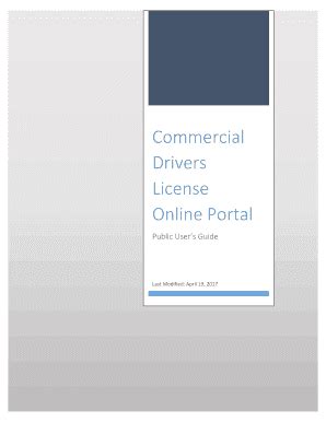 Fillable Online Commercial Drivers License Online Portal. Public Users ...