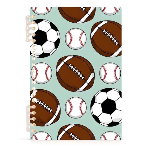 joogoo Spiral Journal Notebook Rugby Football Baseball College Ruled ...