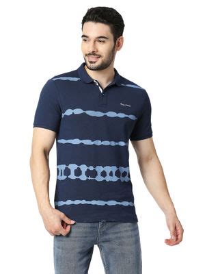 Buy Being Human Men Printed Navy Blue Polo T-Shirt Online