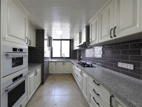 跃层房屋长方形厨房橱柜装修设计图_别墅设计图