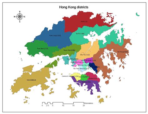 Map of Hong Kong with Major Cities