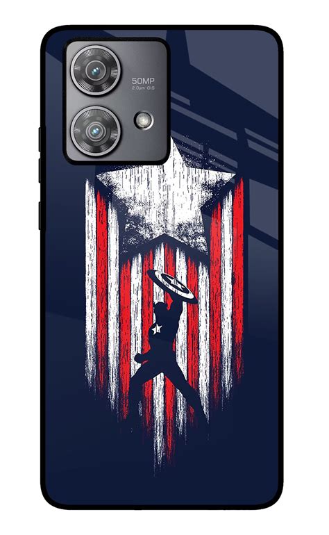 Buy Now Captain America Marvel Art Glass Case for Moto Edge 40 Neo ...