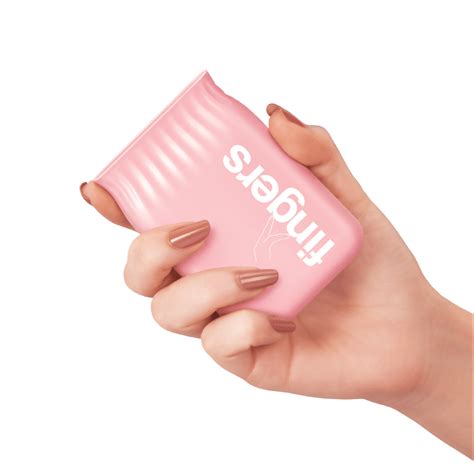 Hand Holding FINGERS PowerPotli C10 Power Bank of Candy Pink colour