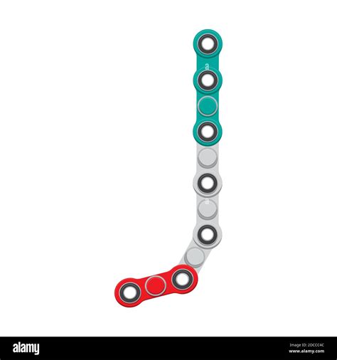 Alphabet from the New popular anti-stress toy Spinner. Letter J. Illustration Stock Photo - Alamy