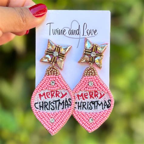 Christmas Earrings | Twine and Love Beaded Earrings