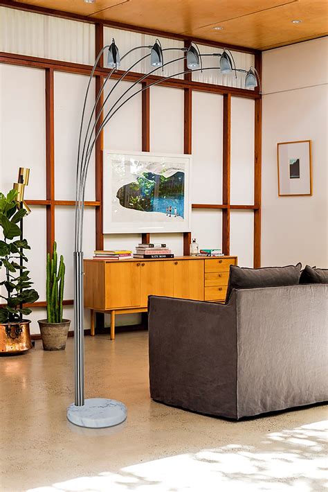 84″H 5 Adjustable Arms Arch Floor Lamp with Marble Base