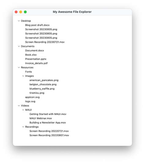 TreeView File Explorer 的图像结果