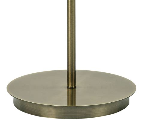 Carlton Round Flat Base Floor Lamp Without Shade Antique Brass Switched ...