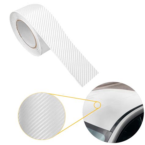 Folia Karbonowa Na Progi Zderzaki Lusterka Taśma Carbon Biały 3D 5cm x ...