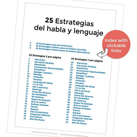 25 Speech and Language Strategies in Spanish — SLP | Speech and language, Slp organization ...