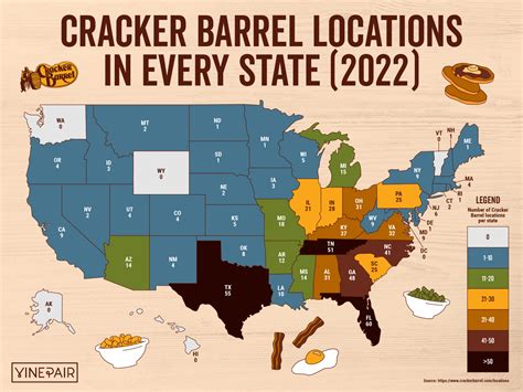 The Number of Cracker Barrels in Every State [MAP] | VinePair
