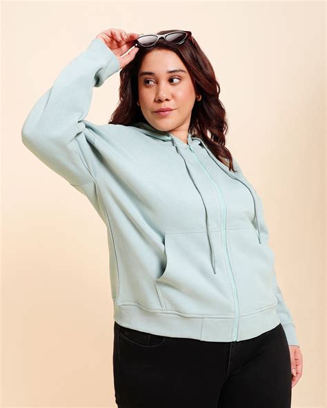 Buy Women's Cyan Oversized Plus Size Hoodies Online at Bewakoof