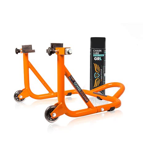 Buy Combo of GR Chain Lube (500ml) & Dismantlable Paddock Stand Orange ...