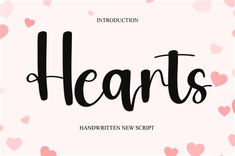 Hearts Font by Black line · Creative Fabrica