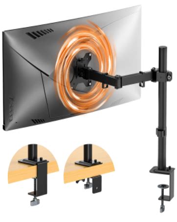 HEYMIX LIFE Single Monitor Arm, Ergonomic Monitor Stand VESA Mount ...