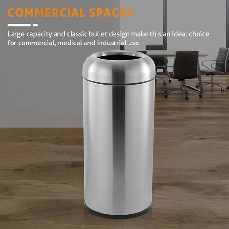 Buy WICHEMI Trash Can Commercial Garbage Bin Outdoor Trash Bin Open Top ...
