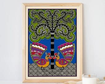 Buy Peacock Madhubani Painting, Indian Folk Art, Home Decor, Indian ...