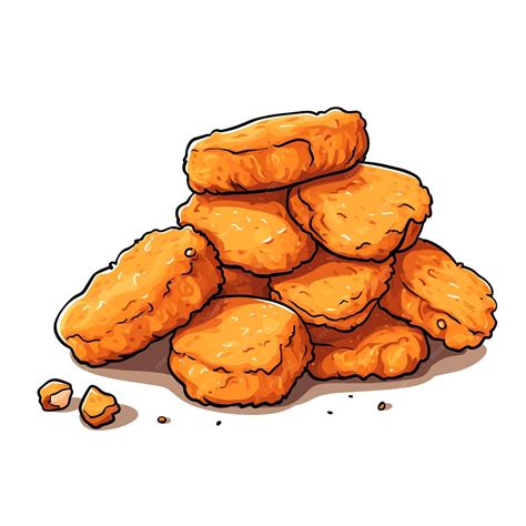 Premium Vector | Chicken nuggets vector clipart white background