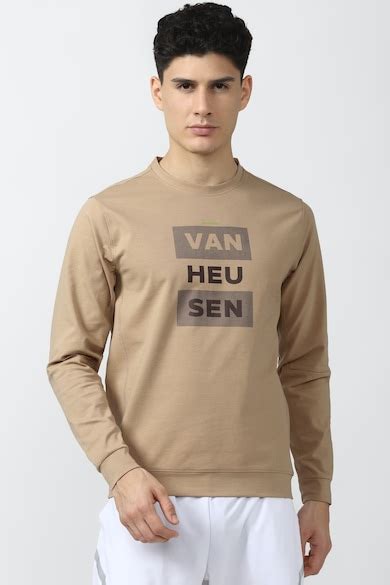 Buy Men Brown Graphic Print Crew Neck Sweatshirt Online - 756369 | Van ...