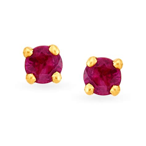 Dainty Contemporary Ruby Stud Earrings