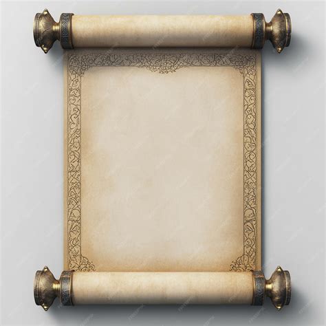 Vintage Blank old Parchment Scroll paper sheet on White Background ...