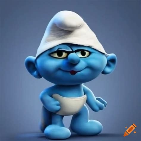 Popular meme of a blue smurf cat on Craiyon