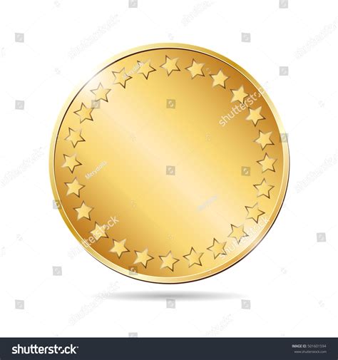 Vector Illustration Gold Coin On White Stock Vector (Royalty Free ...