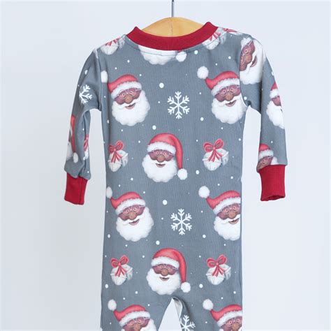 Black Santa PJs in Grey for Kids — Wyntry Collection - Black Santa ...
