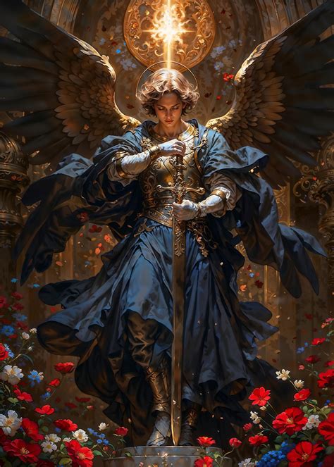 Archangel Michael, Fantasy Illustration, Instant Download Printable ...
