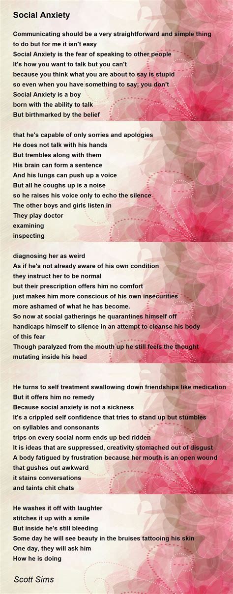 Social Anxiety Poems