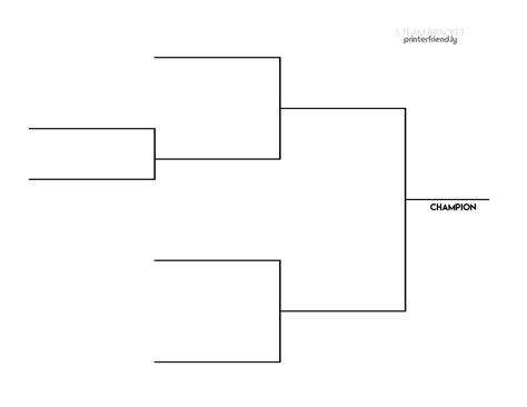 Printable 5-team bracket template (single-elimination) - Printerfriendly