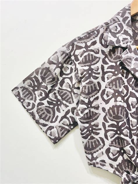 Block Printed Cotton Crop Shirt – Cotton Curio