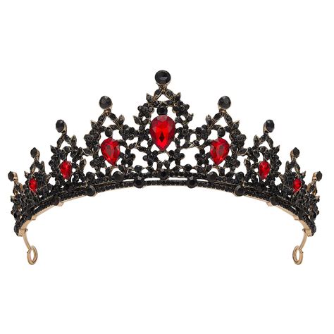 Sweetvjeweled Tiaras And Crowns For Women Red Crystal Queen Crown ...