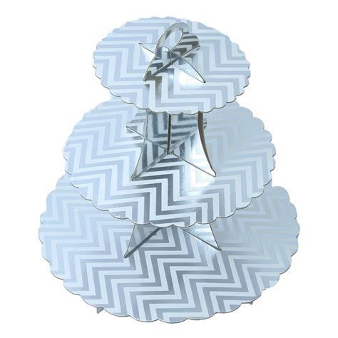 Paper Pep Bakery Collection Silver Zig Zag Line Cardboard 3 Layer Cup ...