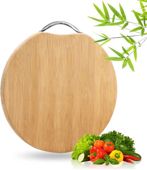 Indus Lifespace Acacia Wood Round Wood Cutting Board with Juice Groove ...
