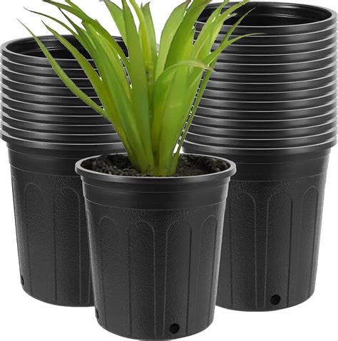 HEIHAK 25 Packs 1 Gallon Nursery Pots, Flexible Plastic Nursery Pots ...